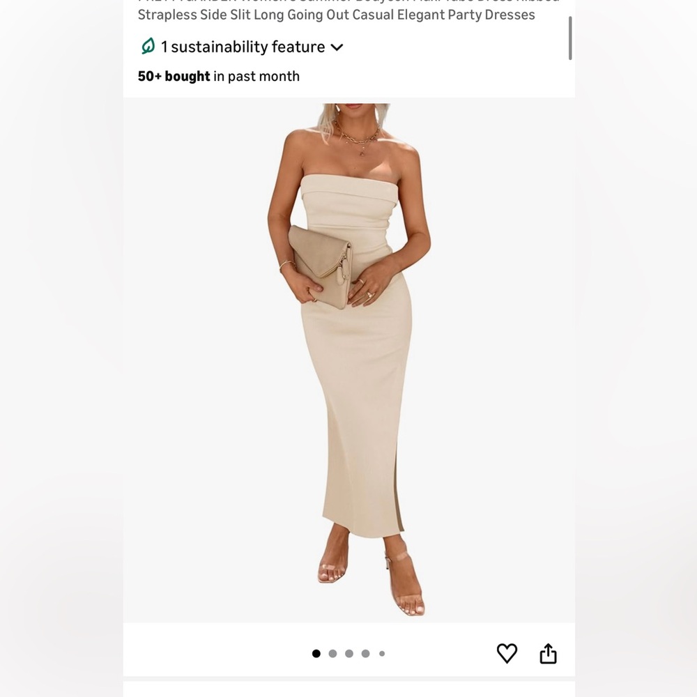 Strapless Cream Maxi Pencil Skirt